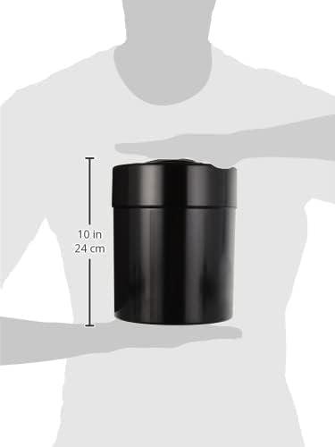 Kilovac - 8 oz to 2.5 lbs Airtight Multi-Use Vacuum Seal Portable Storage Container for Dry Goods, Food, and Herbs - Solid Black Body/Cap