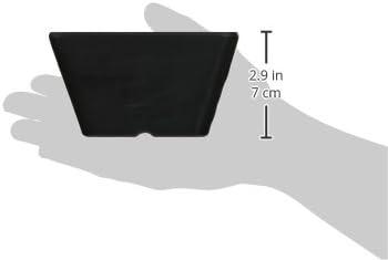 Black Ceramic Square Serving Bowl, 5 Inch