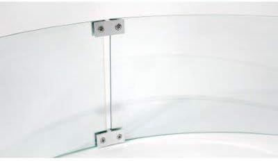 Clear Tempered Glass Round Fire Pit Wind Guard with Aluminum Brackets