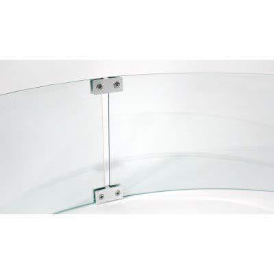 Clear Tempered Glass Round Fire Pit Wind Guard with Aluminum Brackets