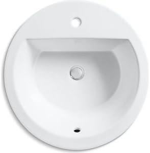 Bryant Ceramic Circular Drop-In Bathroom Sink with Overflow