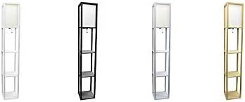 Simple Designs 62.5" Three Shelf Etagere Organizer Storage Floor Lamp
