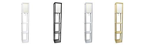 Simple Designs 62.5" Three Shelf Etagere Organizer Storage Floor Lamp