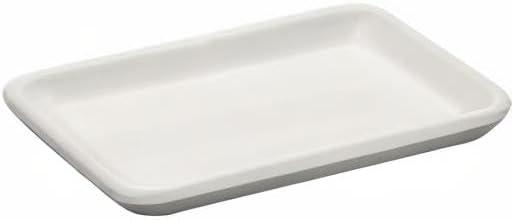 White Ceramic Rectangular Bathroom Tray with Handles