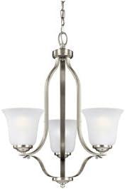 LeCeleBee Generation - Transitional Three Light Chandelier from Seagull-Emmons Collection in Pewter, Silver Finish, Brushed Nickel, Height: 22. 50 inches W...