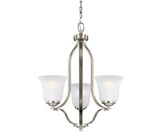 LeCeleBee Generation - Transitional Three Light Chandelier from Seagull-Emmons Collection in Pewter, Silver Finish, Brushed Nickel, Height: 22. 50 inches W...