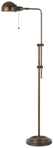 Cal Lighting Croby 10" Adjustable Transitional Metal Floor Lamp in Brown