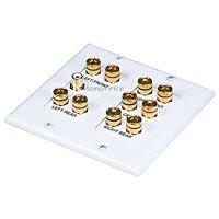 White 2-Gang 5.1 Surround Sound Distribution Wall Plate with RCA Ports