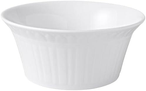 White Ceramic Round Fruit Bowl, 5-inch