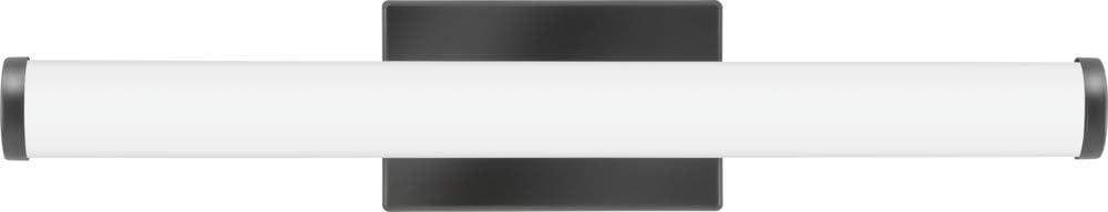 Modern Matte Black 21" LED Vanity Light with White Acrylic Shade