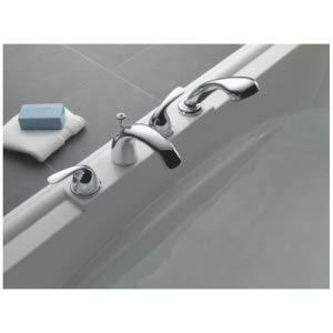 Classic Double Handle Deck Mounted Roman Tub Faucet Trim with Handshower