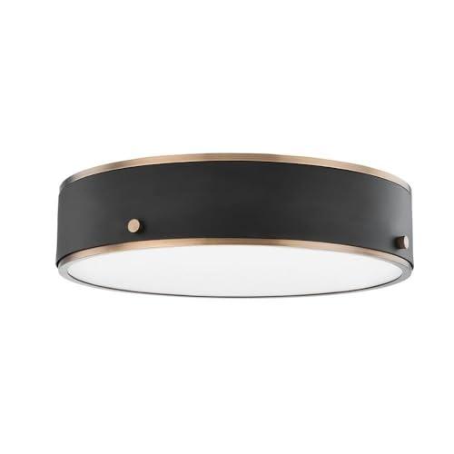 Oslo Flush Mount Light - Brass and Black / 16" Dia