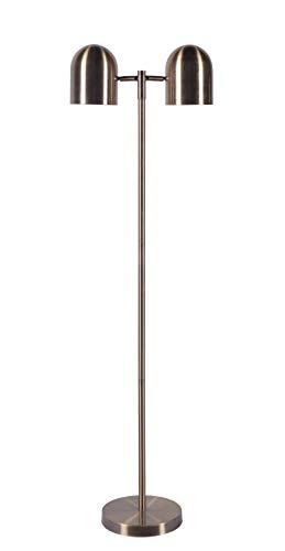 Kenroy Home 33171AB Alden Floor Lamp with Antique Brass Finish, Modern Style, 57.125" Height, 17.625" Width, 9.875" Depth