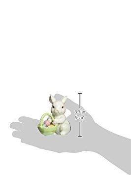 Ceramic Bunny Rabbit Easter Egg Basket Figurine 3.5in Spring Gift