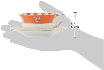 Wedgwood Wonderlust Peony Diamond 2 Piece Bone China Teacup and Saucer Set