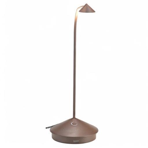 Rust Brown Metal Cordless LED Table Lamp
