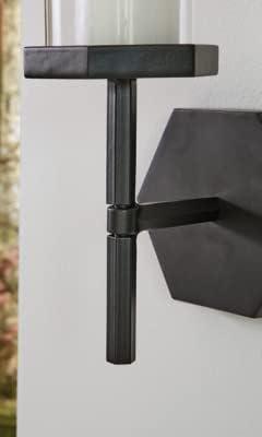 Bronze Geometric Metal Wall Sconce with Clear Glass