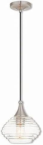 Livex Lighting Art Glass 1 - Light Pendant in  Brushed Nickel