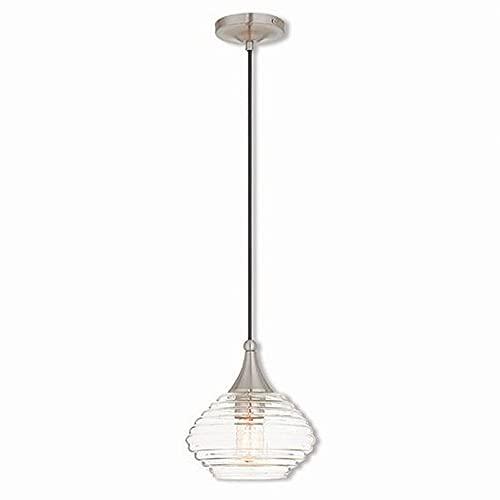 Livex Lighting Art Glass 1 - Light Pendant in  Brushed Nickel