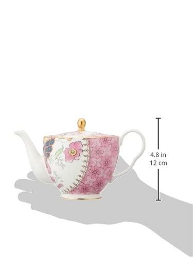 Butterfly Bloom Floral Bone China Teapot with Gold Accents