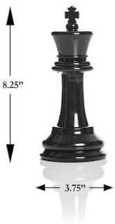 MegaChess 8" Tall Oversized Chess Set with Vinyl Roll-up Board
