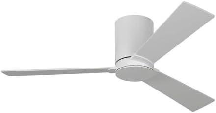 Matte White Low Profile Ceiling Fan with Remote and Lighting