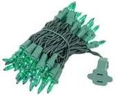 Novelty Lights Green 50 Light Incandescent Mini Christmas String Lights Green Wire 11 Feet