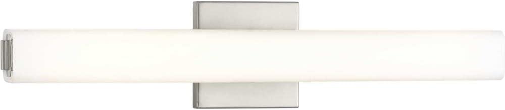 Progress Lighting Beam Collection 1-Light LED Bath Vanity in Brushed Nickel with Opal Glass Shade