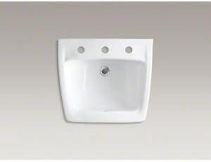 Chesapeake Ceramic 20" Wall Mount Bathroom Sink with Overflow