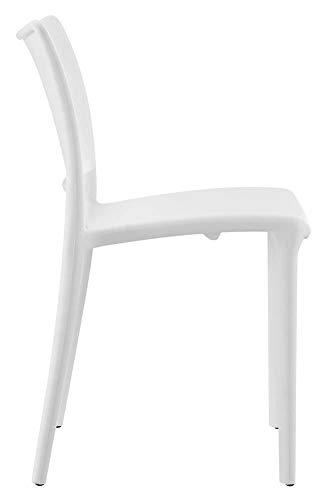 Luna Modern Minimalist White Polypropylene Stackable Side Chair