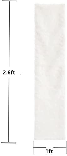 Table Runner, Thanksgiving Modern Small White Fur Table Runners for Party Birthday Christmas Friendsgiving Wedding Dinning Table, Decorative Rug Luxury Faux Fur Runner for Table(11.8x31.5inch)