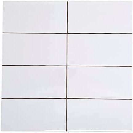 Tenedos White Ceramic 3x6 Glossy Subway Wall Tile Backsplash for Kitchen, Bathroom Shower, Accent Decor, Fireplace (80 Pieces - Box of 10 sq.ft.)