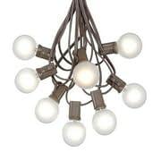 Novelty Lights 100 Feet Frosted White G40 Globe Outdoor Patio String Lights, Brown Wire