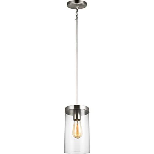 Generation Lighting 6590301-962 Zire One Light Pendant, Brushed Nickel