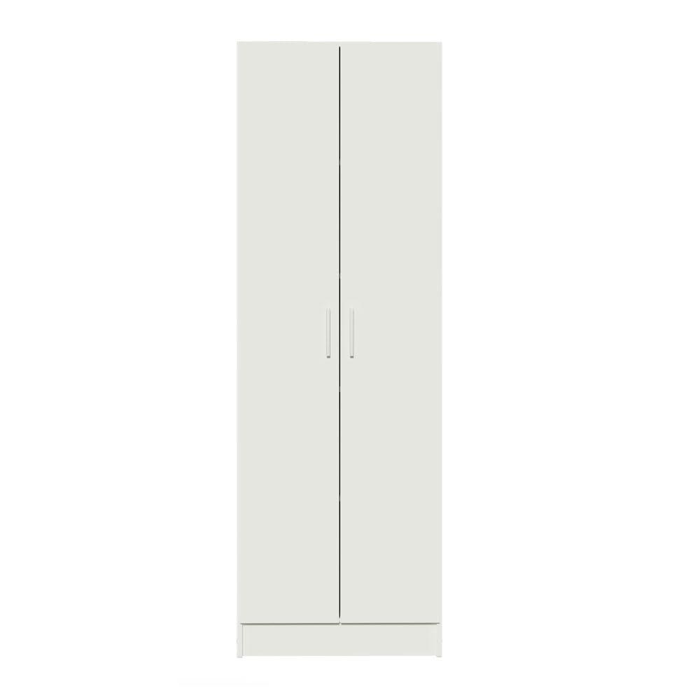 Madesa Pantry Storage Cabinet Armoire Closet with 2 Doors and 5 Utility Shelves 23"L Wooden Organization Unit for Bedroom, Office, Laundry Room, Kitchen, and Garage - White