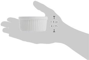 White Porcelain Ramekins Set of 6 for Baking and Serving