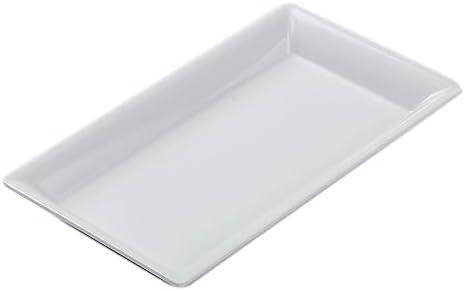 White Rectangular Melamine Tiered Serving Platter, 14.25" x 7.5"