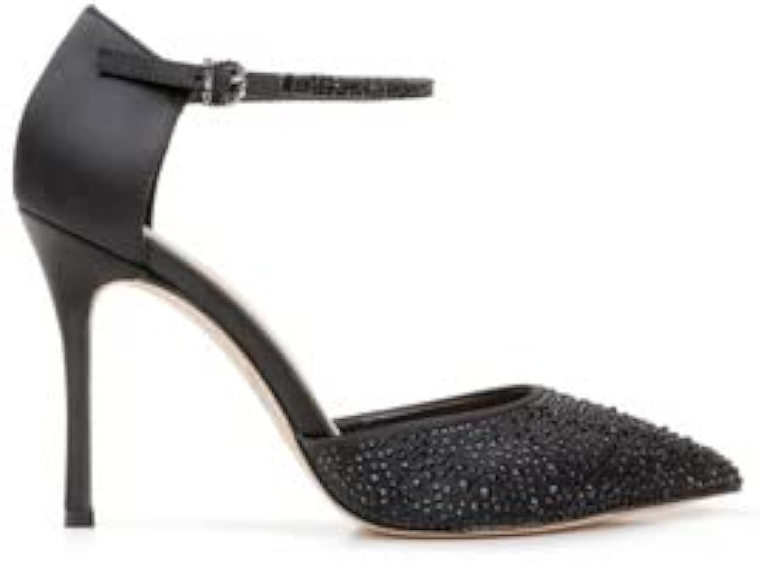 Jewel Badgley Mischka Womens Jailene Pump 7 Navy Satin