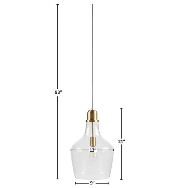 Ink+Ivy 13"x93" Auburn Bell Shaped Hanging Glass Simple Industrial Pendant Light
