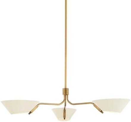 Riaz Chandelier - Cream and Brass / 3 Light