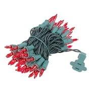 Novelty Lights Red 50 Light Incandescent Mini Christmas String Lights Green Wire 11 Feet