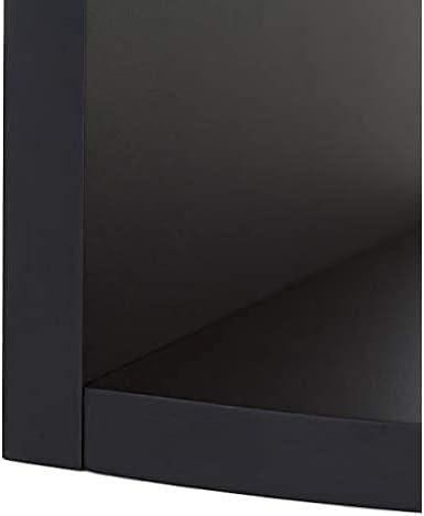Black Wood Floating Corner Shelves Set for Wall