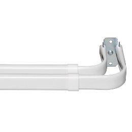 Wayfair Basics® Basic Double Curtain Rod, 28-48" or 48-86" L., 2-1/2" & 3-1/2" Projection, White