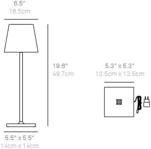 Dark Grey Cordless Adjustable Outdoor LED Table Lamp