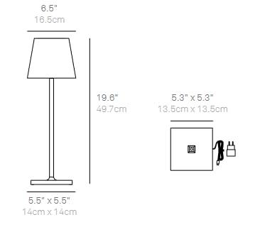 Dark Grey Cordless Adjustable Outdoor LED Table Lamp
