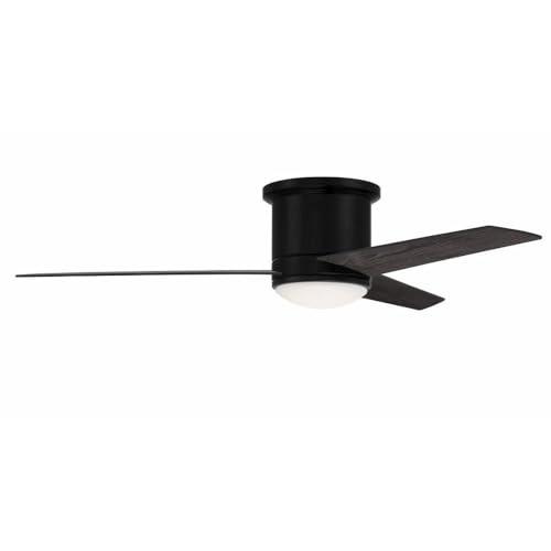 Cole 52" Flat Black Modern Ceiling Fan with LED Light and Remote