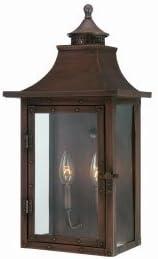 Copper Patina 20" Solid Copper Outdoor Wall Lantern with Clear Glass