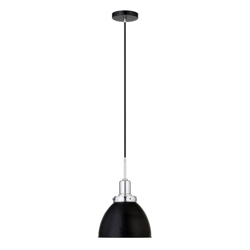 Evelyn&Zoe 12" Blackened Bronze/Polished Nickel Metal Pendant