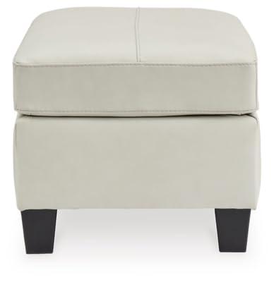 Signature Design by Ashley Contemporary Genoa Ottoman Leather Coconut