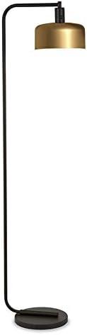 Evelyn&Zoe Cadmus 57" Tall Floor Lamp with Metal shade in Blackened Bronze/Brass/Brass